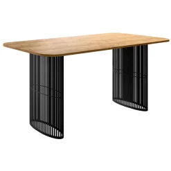 Tavolo da pranzo allungabile 160/236x90 cm industrial rovere metallo nero Hexa