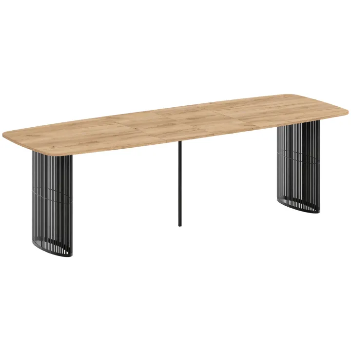Tavolo da pranzo allungabile 160/236x90 cm industrial rovere metallo nero Hexa