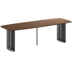 Tavolo da pranzo allungabile 160/236x90 cm industrial noce metallo nero Hexa