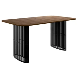 Tavolo da pranzo allungabile 160/236x90 cm industrial noce metallo nero Hexa