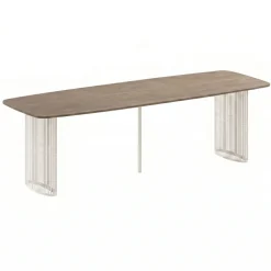 Tavolo da pranzo allungabile 160/236x90 cm industrial rovere scuro metallo cashmere Hexa
