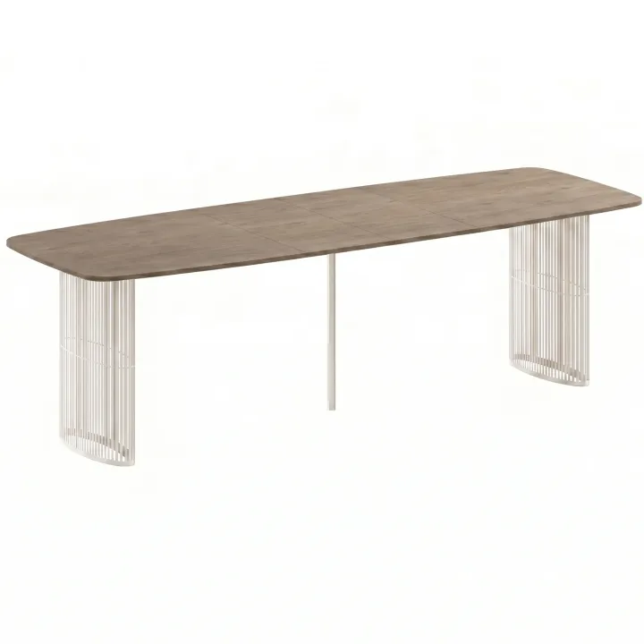 Tavolo da pranzo allungabile 160/236x90 cm industrial rovere scuro metallo cashmere Hexa