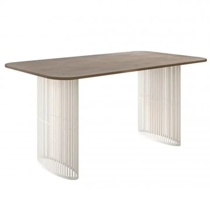Tavolo da pranzo allungabile 160/236x90 cm industrial rovere scuro metallo cashmere Hexa