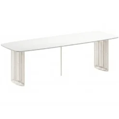 Tavolo da pranzo allungabile 160/236x90 cm industrial bianco metallo cashmere Hexa