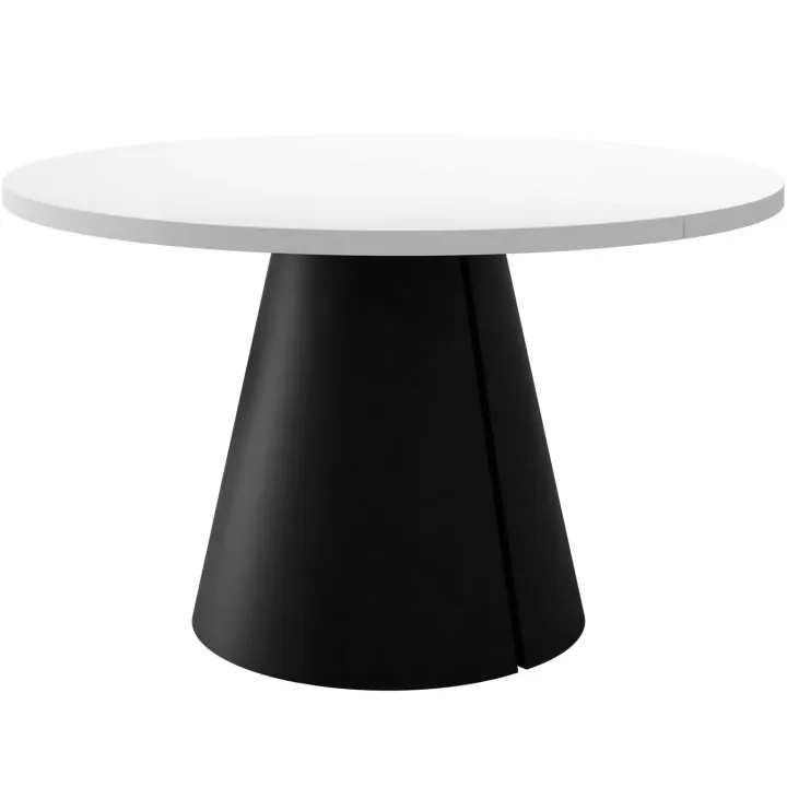 Tavolo da pranzo allungabile 100/176x100 cm rotondo industrial bianco metallo nero Grint
