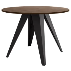 Tavolo da pranzo allungabile 100/138x100 cm rotondo industrial noce metallo nero Cortex