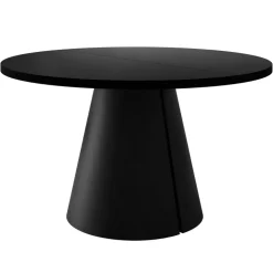 Tavolo da pranzo allungabile 100/176x100 cm rotondo industrial nero metallo nero Grint