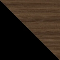 Tavolo da pranzo allungabile 100/176x100 cm rotondo industrial noce metallo nero Grint