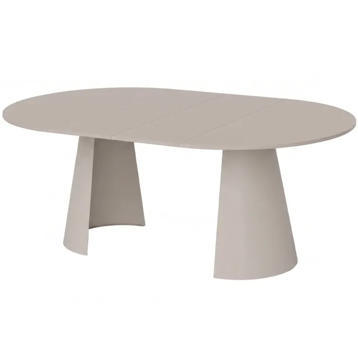 Tavolo da pranzo allungabile 100/176x100 cm rotondo industrial cashmere metallo cashmere Grint