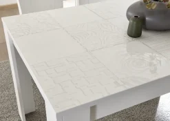 Tavolo da pranzo allungabile 180/228cm bianco laccato lucido Paradise