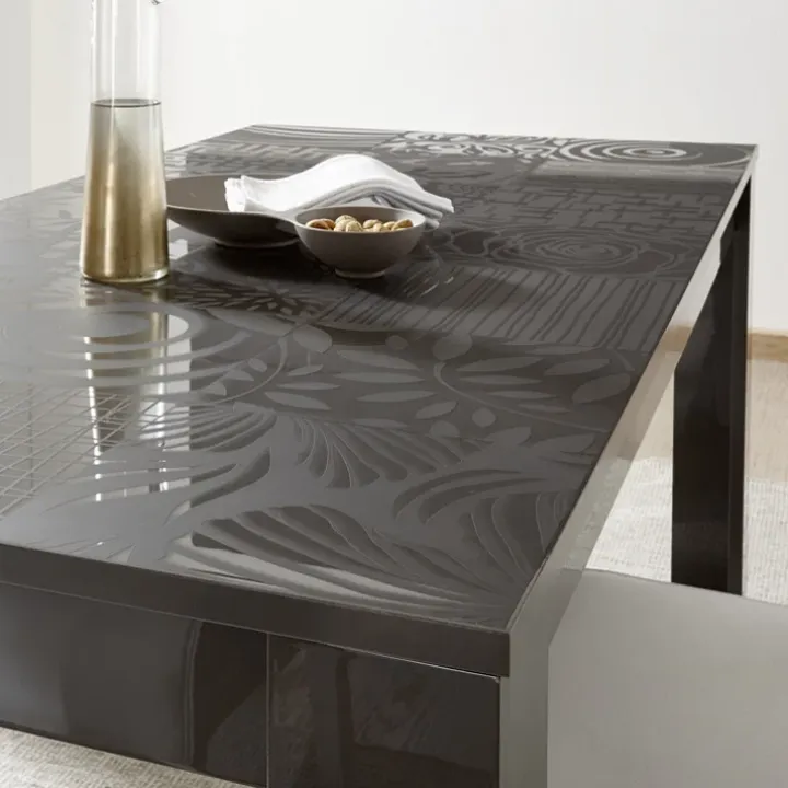 Tavolo da pranzo allungabile 137/185cm grigio laccato lucido Paradise