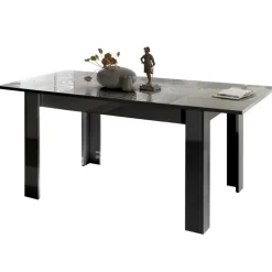 Tavolo da pranzo allungabile 137/185cm grigio laccato lucido Paradise