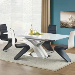 Tavolo da pranzo allungabile 160/220cm moderno bianco lucido Iride Gihome®