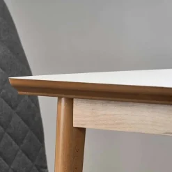 Tavolo da pranzo allungabile 90/190cm bianco opaco rovere Mostar