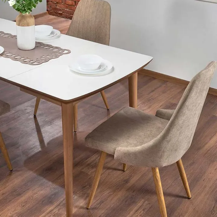 Tavolo da pranzo allungabile 90/190cm bianco opaco rovere Mostar