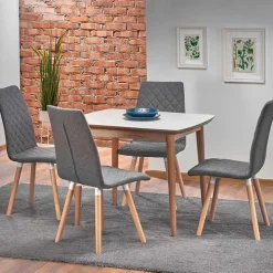 Tavolo da pranzo allungabile 90/190cm bianco opaco rovere Mostar