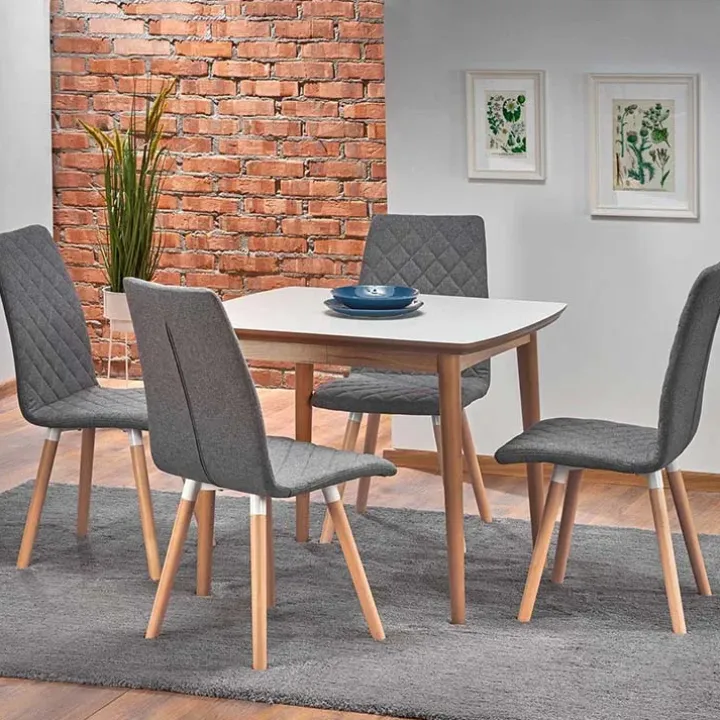 Tavolo da pranzo allungabile 90/190cm bianco opaco rovere Mostar