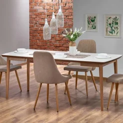 Tavolo da pranzo allungabile 90/190cm bianco opaco rovere Mostar