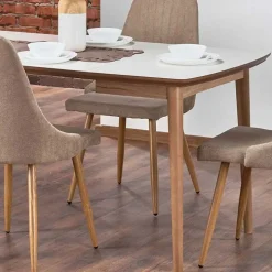 Tavolo da pranzo allungabile 90/190cm bianco opaco rovere Mostar