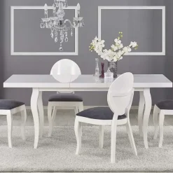 Tavolo da pranzo allungabile moderno 160/240cm bianco Lovoon