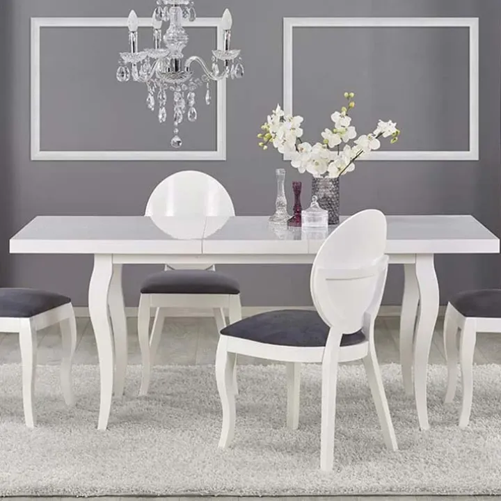 Tavolo da pranzo allungabile moderno 160/240cm bianco Lovoon
