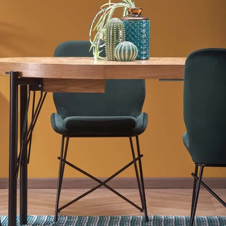 Tavolo da pranzo allungabile moderno 100/300cm rovere nero Wally