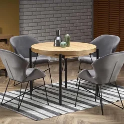 Tavolo da pranzo allungabile moderno 100/300cm rovere nero Wally