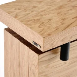 Tavolo da pranzo allungabile moderno 100/300cm rovere nero Wally