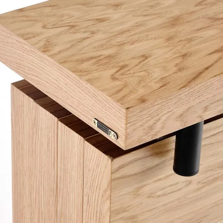 Tavolo da pranzo allungabile moderno 100/300cm rovere nero Wally