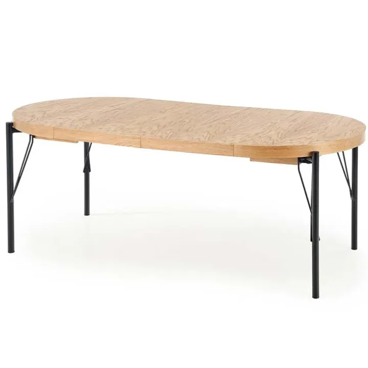 Tavolo da pranzo allungabile moderno 100/300cm rovere nero Wally