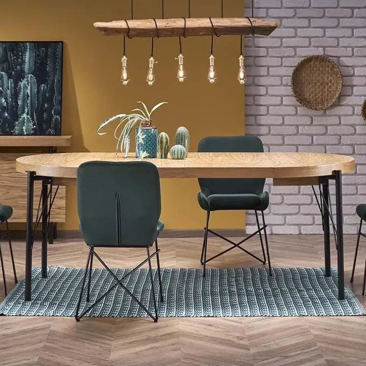 Tavolo da pranzo allungabile moderno 100/300cm rovere nero Wally