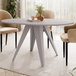 Tavolo da pranzo allungabile 100/138x100 cm rotondo industrial cashmere metallo cashmere Cortex