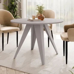 Tavolo da pranzo allungabile 100/138x100 cm rotondo industrial cashmere metallo cashmere Cortex