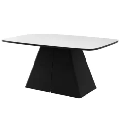 Tavolo da pranzo allungabile 180/256x110cm industrial bianco metallo nero Rail