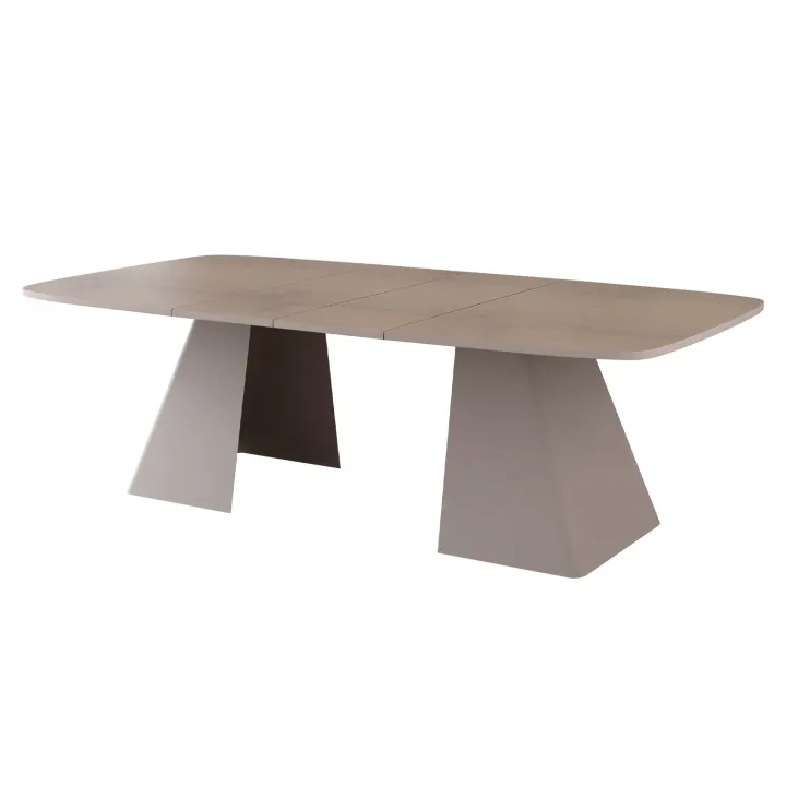 Tavolo da pranzo allungabile 180/256x110cm industrial rovere scuro metallo cashmere Rail