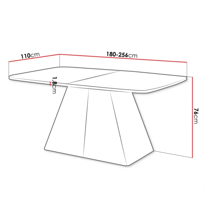 Tavolo da pranzo allungabile 180/256x110cm industrial effetto marmo bianco metallo cashmere Rail