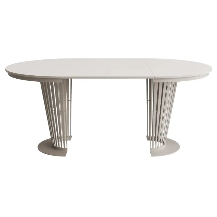 Tavolo da pranzo allungabile 100/176x100 cm rotondo industrial cashmere metallo cashmere Monox