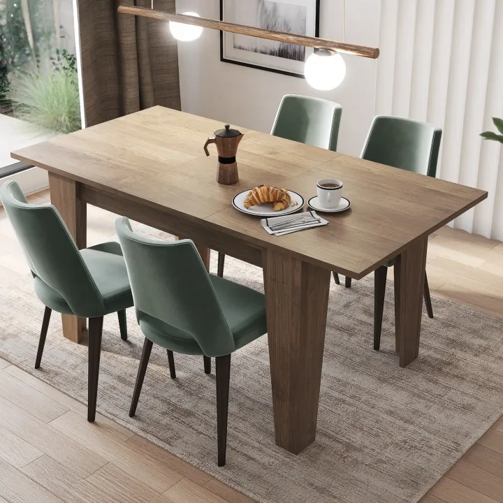 Tavolo da pranzo allungabile 120/160 cm moderno noce Orbis