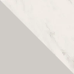 Tavolo da pranzo allungabile 100/176x100 cm rotondo industrial effetto marmo bianco metallo cashmere Grint