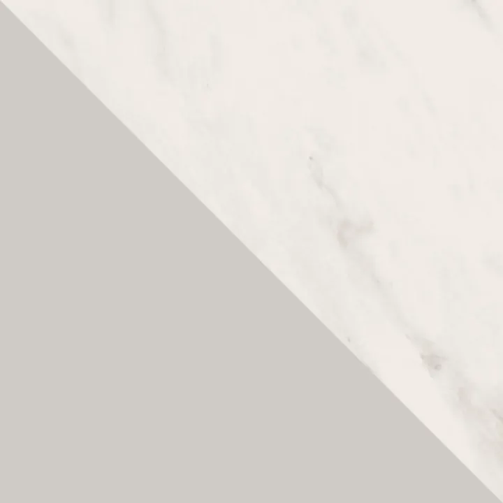Tavolo da pranzo allungabile 100/176x100 cm rotondo industrial effetto marmo bianco metallo cashmere Grint
