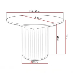 Tavolo da pranzo 120/160 cm ovale allungabile nero opaco Selene