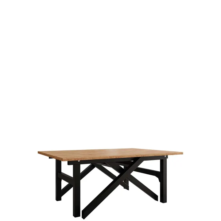 Tavolo da pranzo e da salotto 2 in 1 trasformabile 100/180x70cm rovere nero Xenon