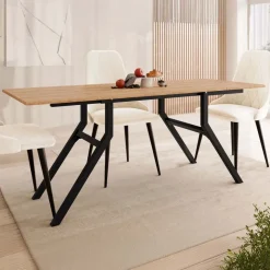 Tavolo da pranzo e da salotto 2 in 1 trasformabile 100/180x70cm rovere nero Xenon