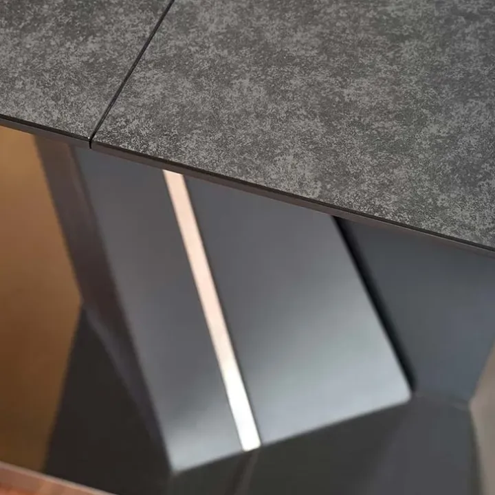 Tavolo in vetro allungabile moderno 160/200cm grigio scuro Curtis