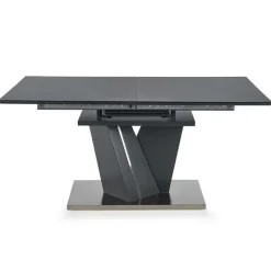 Tavolo in vetro allungabile moderno 160/200cm grigio scuro Curtis