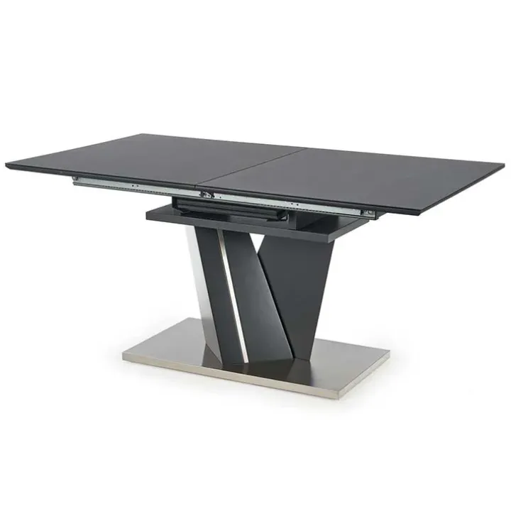 Tavolo in vetro allungabile moderno 160/200cm grigio scuro Curtis
