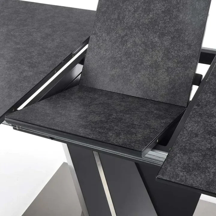 Tavolo in vetro allungabile moderno 160/200cm grigio scuro Curtis