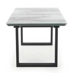 Tavolo in vetro 160/200cm allungabile marmo bianco grigio Jeff