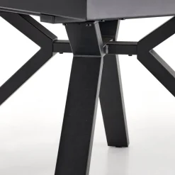 Tavolo rotondo allungabile 130/180cm vetro effetto marmo bianco nero Galact