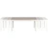 Tavolo 130/170x80cm da pranzo allungabile moderno bianco acciaio Gubbio